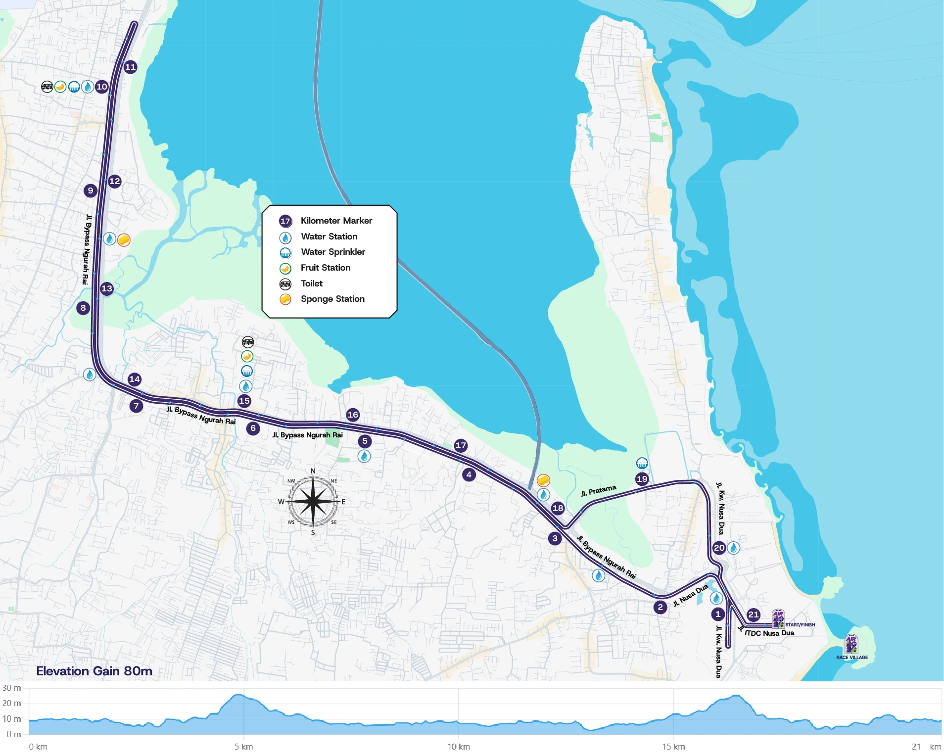 Half Marathon Route - 21K